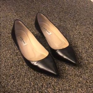 LK Bennett Black Kitten Wedges